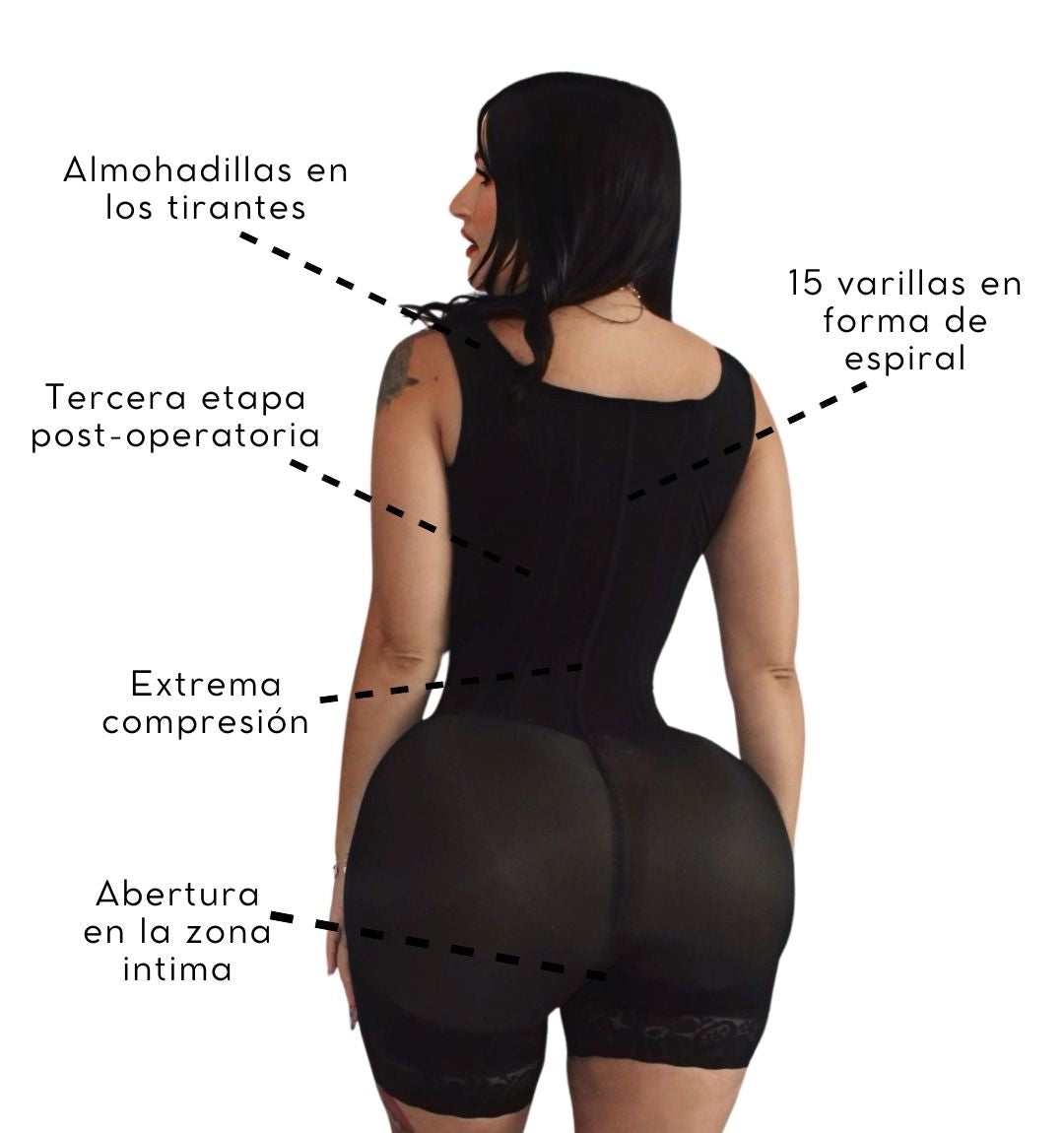 Faja Linda 7011 Post Operatoria 3ra Etapa con 15 varillas 2 tallas más grande en los glúteos abertura en la zona íntima y realce en los glúteos