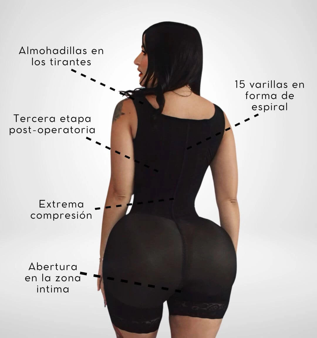 Faja Linda 7011 Post Operatoria 3ra Etapa con 15 varillas 2 tallas más grande en los glúteos abertura en la zona íntima y realce en los glúteos