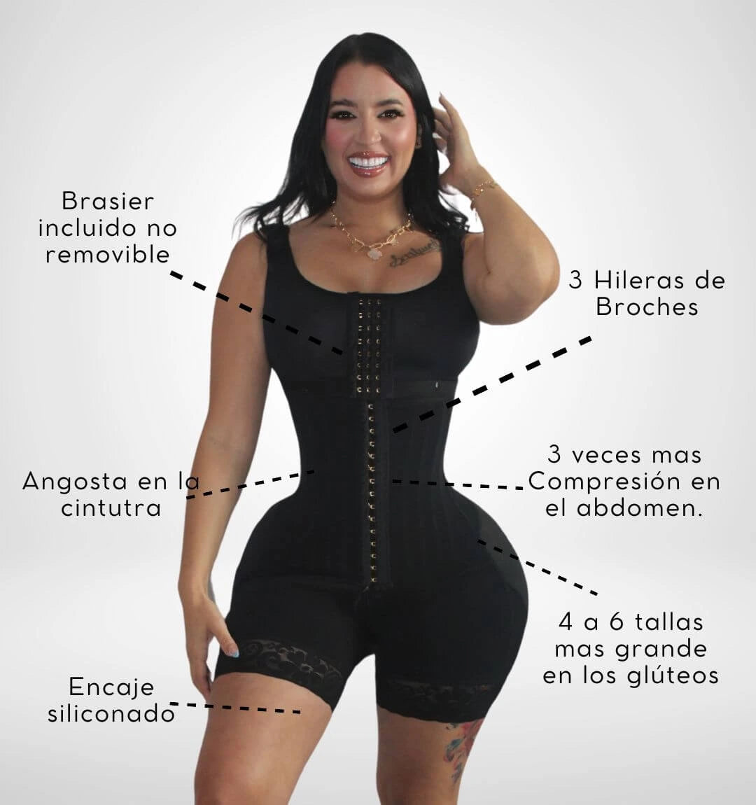 Faja Linda 7011 Post Operatoria 3ra Etapa con 15 varillas 2 tallas más grande en los glúteos abertura en la zona íntima y realce en los glúteos