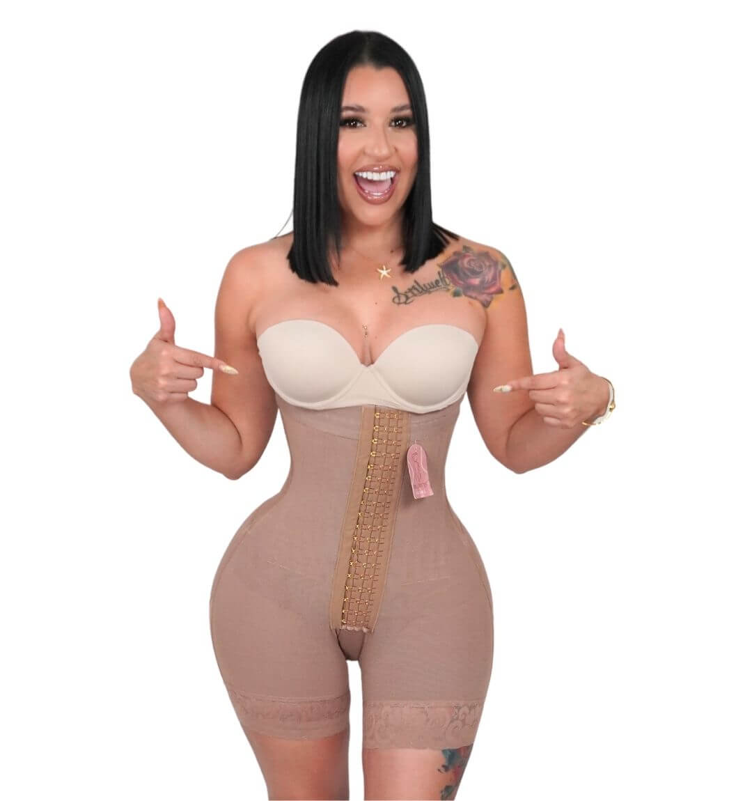 Faja Strapless Jany 7014 EDICIÓN LIMITADA Post Operatoria 3ra Etapa 2 tallas más grande en los glúteos con zipper en la zona íntima y realce de glúteos