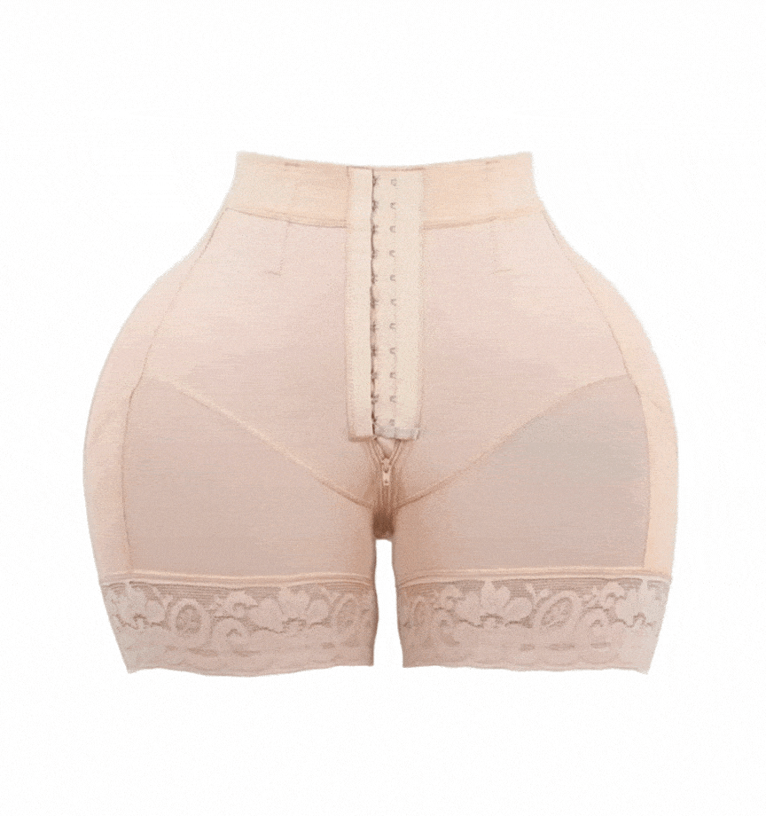 Faja Short Prieta 7033 Máxima Compresión Levanta Cola con Zipper