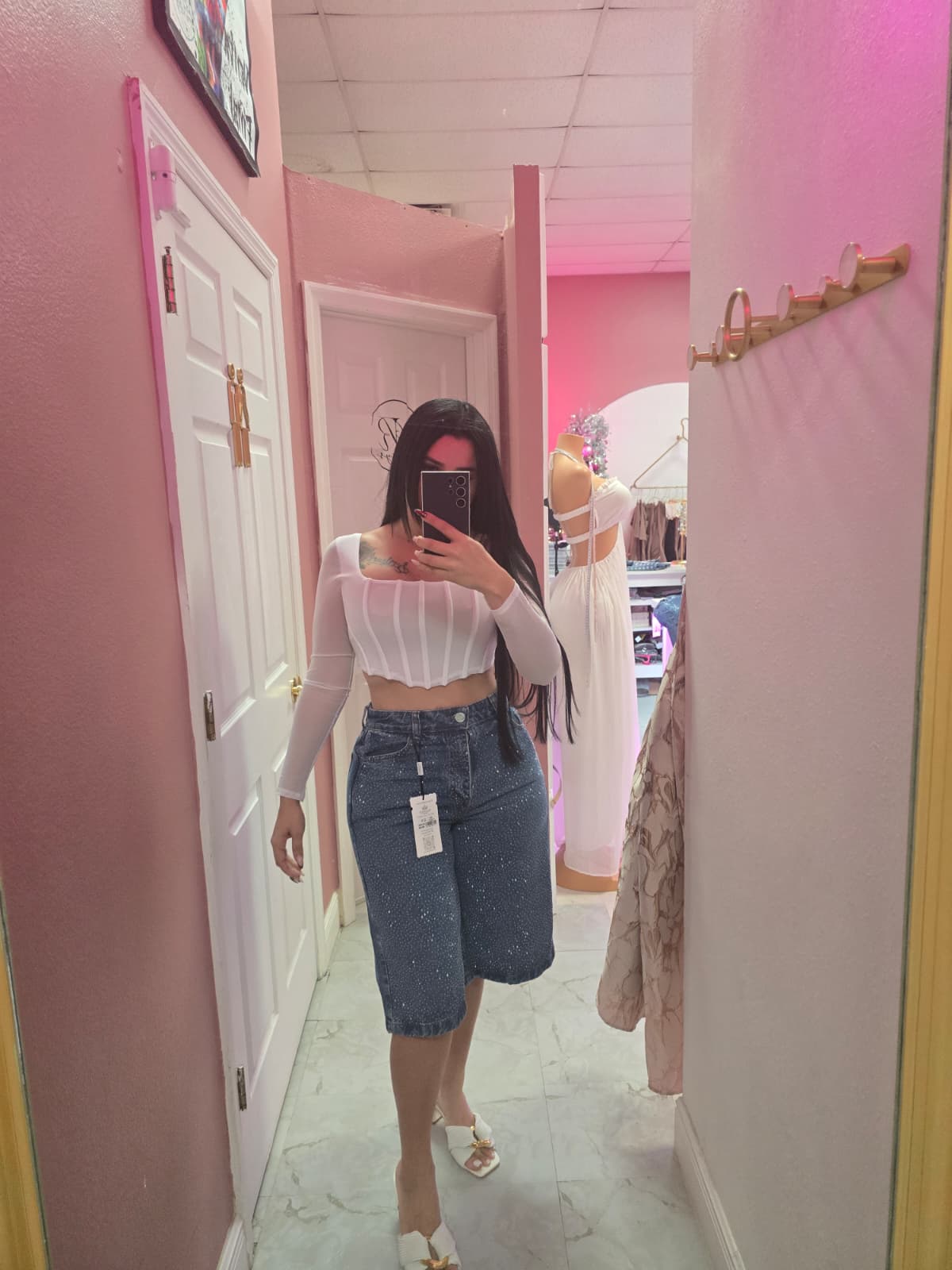 Bermuda de brillo (muy poco strech)