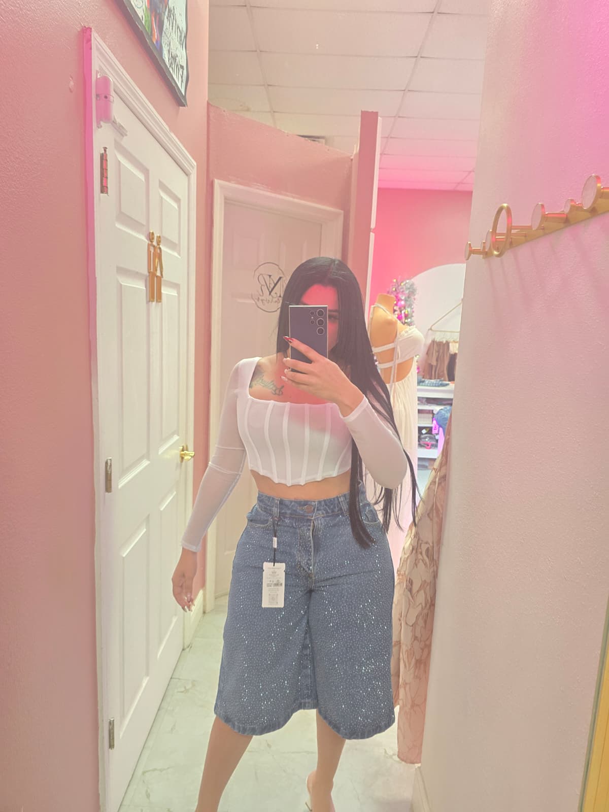 Bermuda de brillo (muy poco strech)