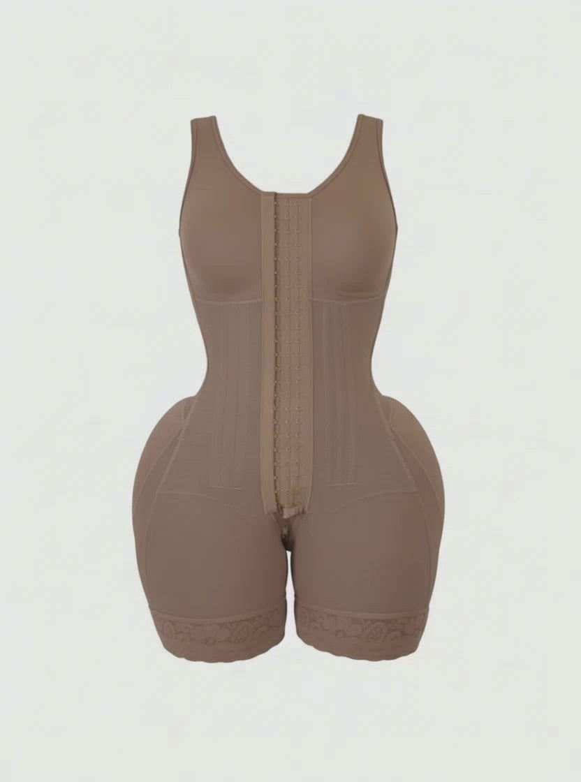 Faja Reloj de Arena 7034 Tela Terapéutica 4 tallas más grande en los glúteos 15 Varillas y con Zipper